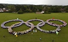 largest human olympic logo Surrey County Council