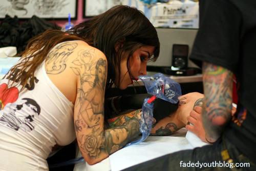 Most tattoos done in 24 hours -world record set by Kat Von D